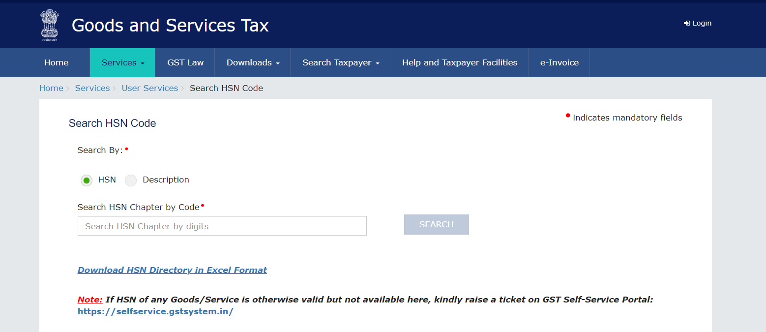 GST HSN Code in India