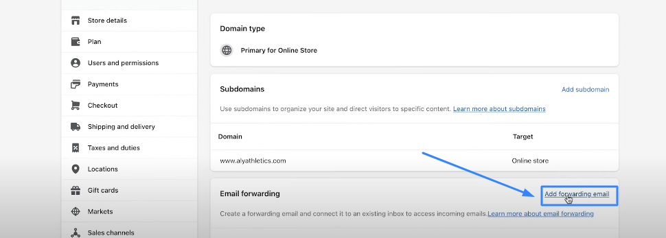 Set Up Email Forwarding on Shopify