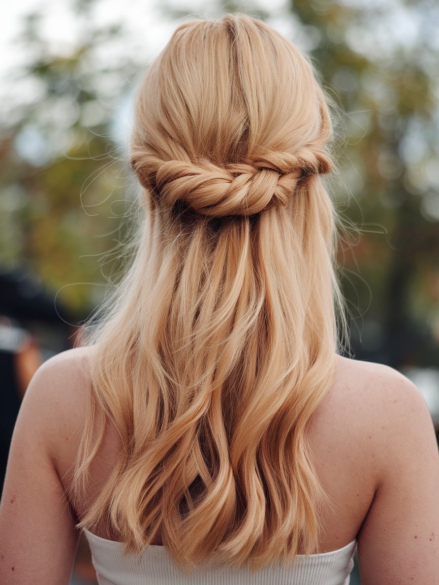 21. Apricot Blonde Twisted Chignon