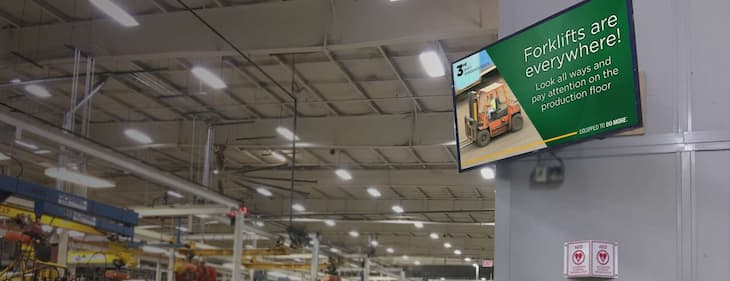 Factories and warehouses digital bulletin board.