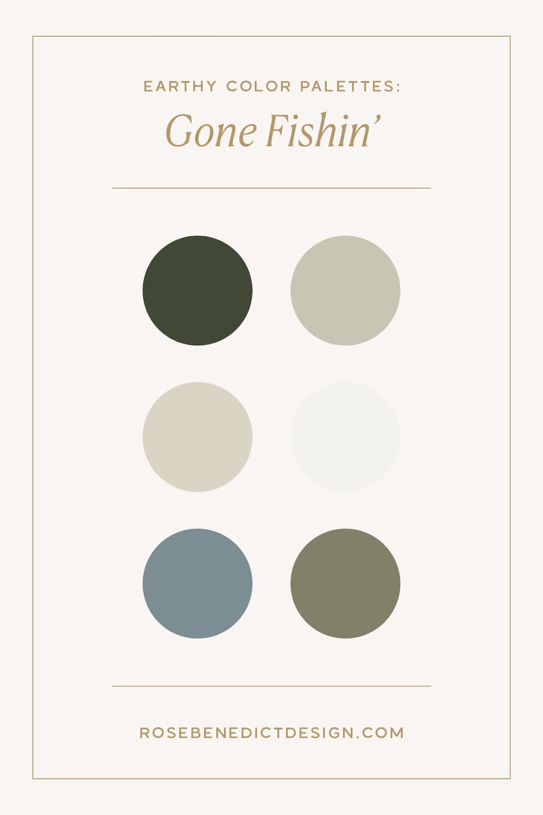 Earthy color palette example, Gone Fishin'.