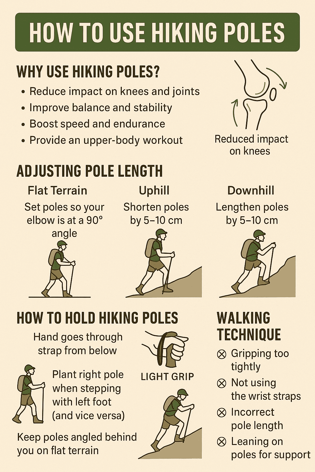 How to Use Hiking Poles: Master Technique for Every Trail (Infographics)