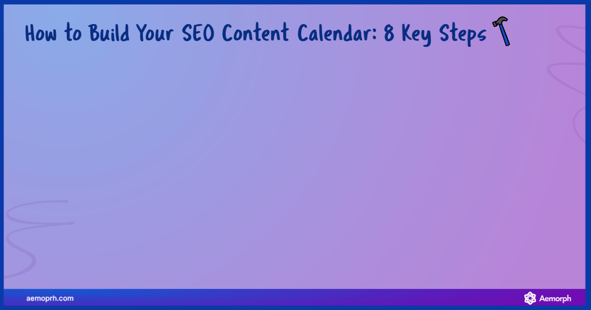 Flowchart showing the steps to create an SEO content calendar, from defining goals to monitoring and adjusting performance.