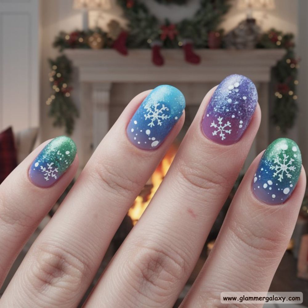 Classy Winter Nails having Pretty and Practical Short Winter Nails
