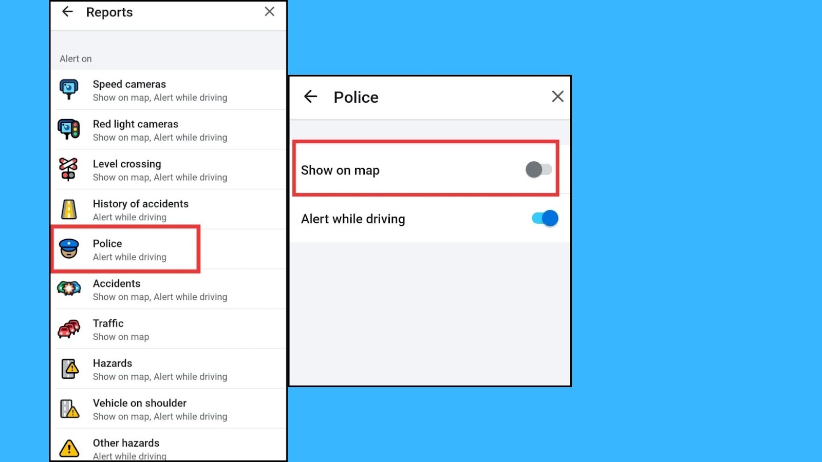waze police feature