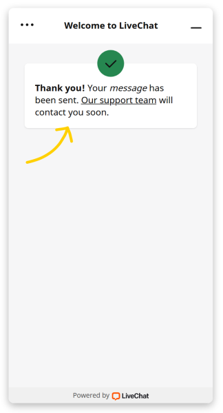 An example of ticket confirmation formatted with Markdown.