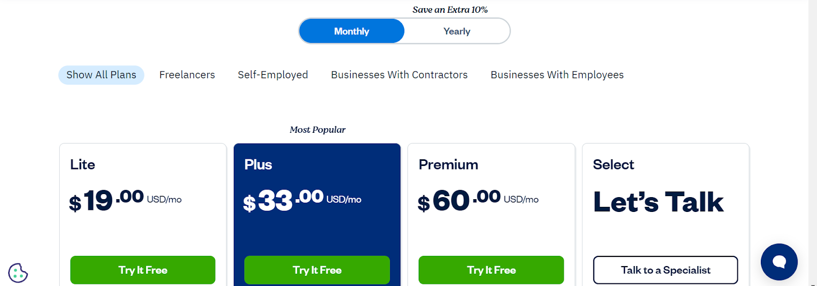 FreshBooks Pricing