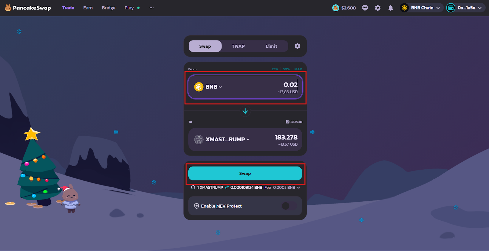 buy xmastrump swap binance coin bnb santa trump