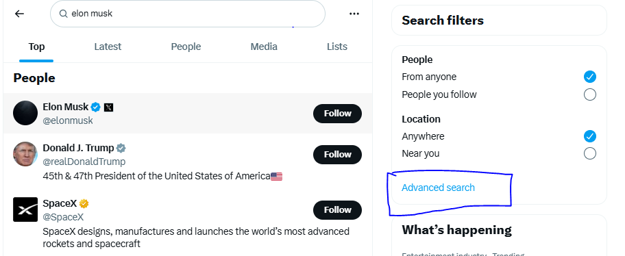 Twitter Advanced Search Feature