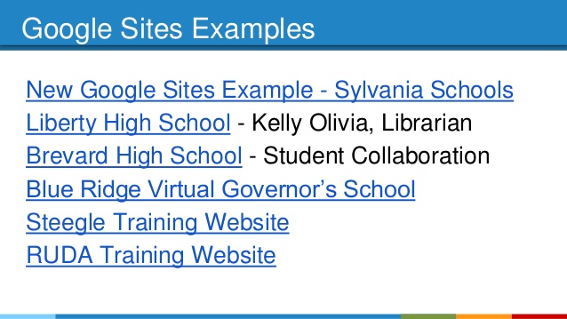 exemples de sites google