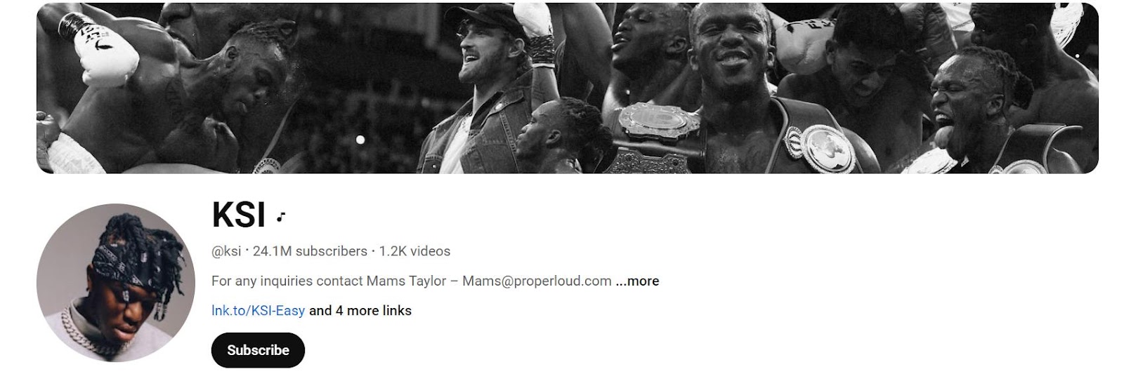 KSI Youtube channel