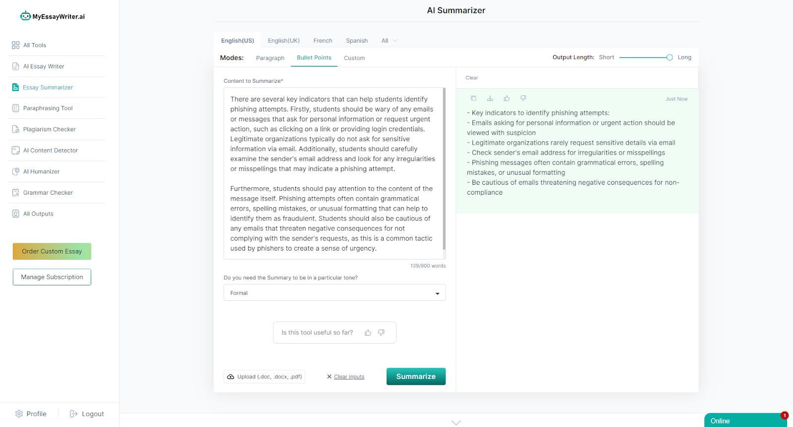 ai writing essay tool