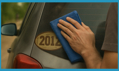 how to get an old sticker off a car window