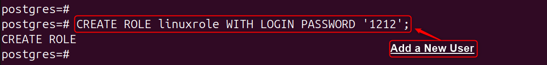 CREATE ROLE linuxrole WITH LOGIN PASSWORD '1212';