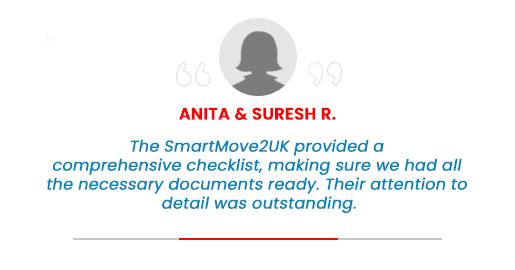 UK Spouse visa Financial Documents Requirements testimonial by Anita & Suresh R