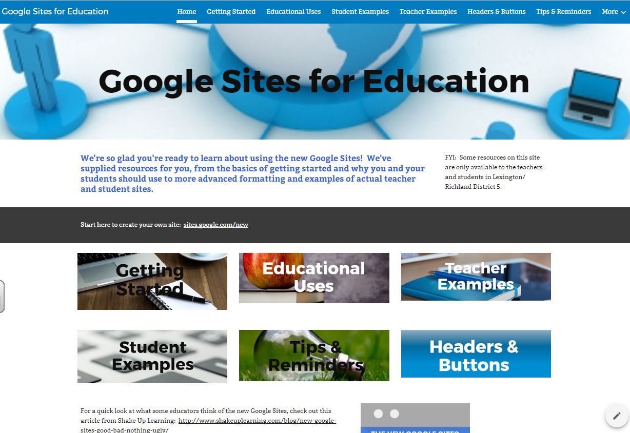 exemples de sites google
