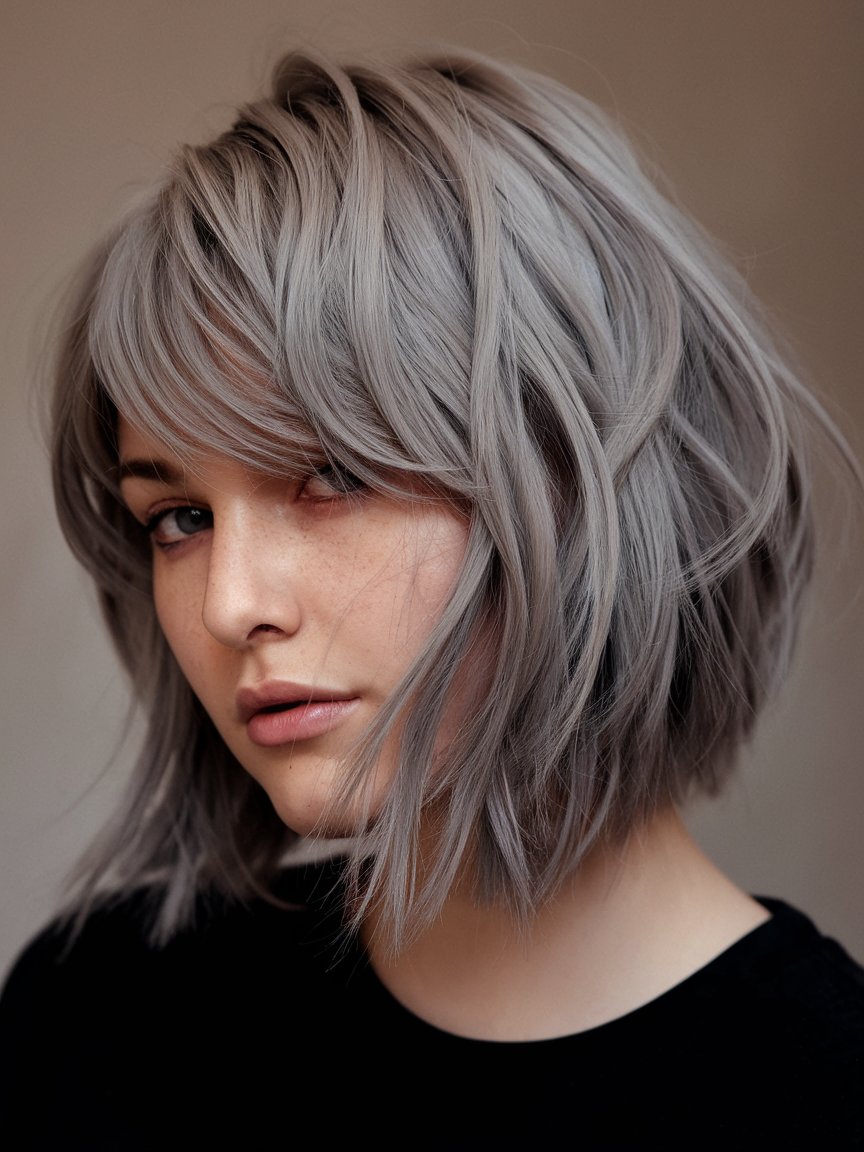 28. Grunge-Style Charcoal Bob