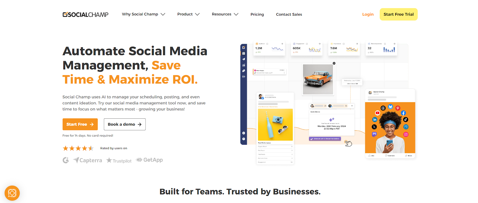 AI tool for social media marketing agencies - Social Champ