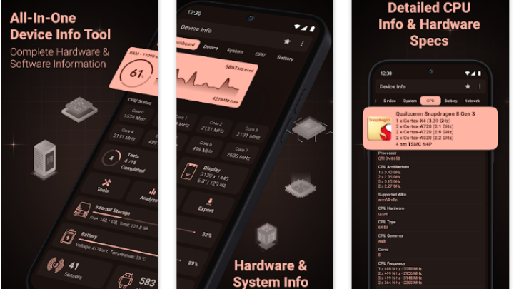 device information about hardware and software