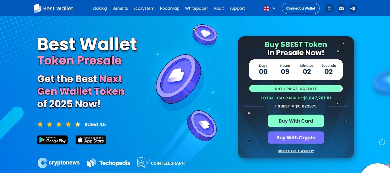 Introducing Best Wallet Token (BEST): Fastest Growing Crypto Wallet Launches Native Coin On Presale