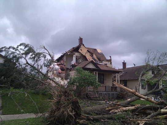 The aftermath of a tornado.