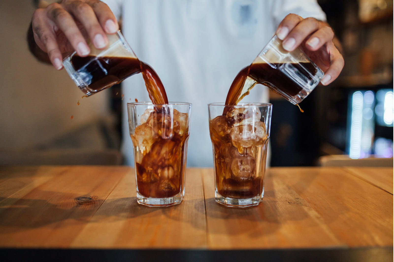 An artistic representation of different types of aged coffee.