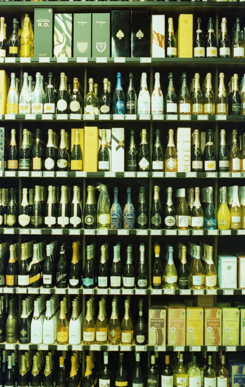 Wine and beer selection at a store