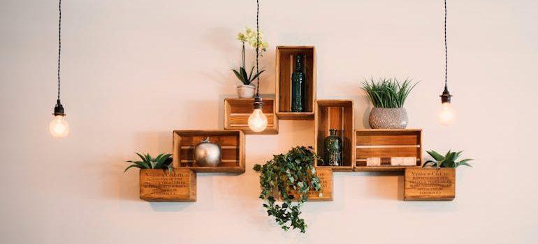 floating shelves with decoration