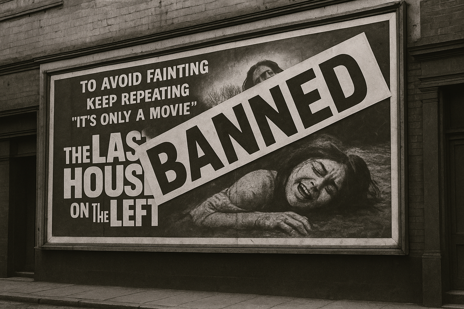 image of a banned film on a cinema hoarding