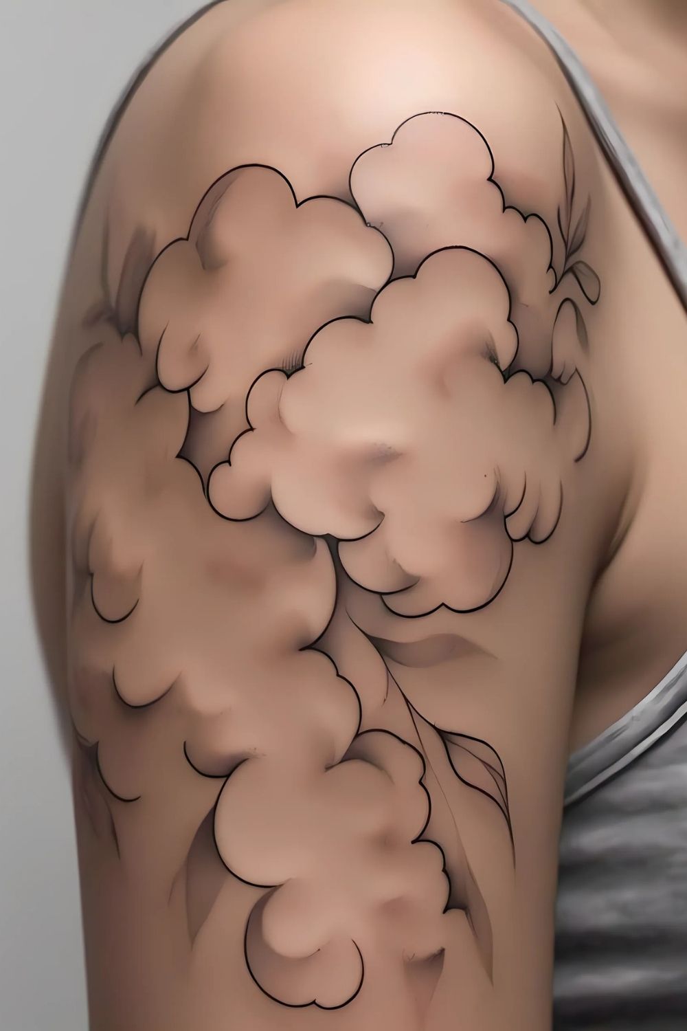 Watercolor Cloud Tattoo Forearm