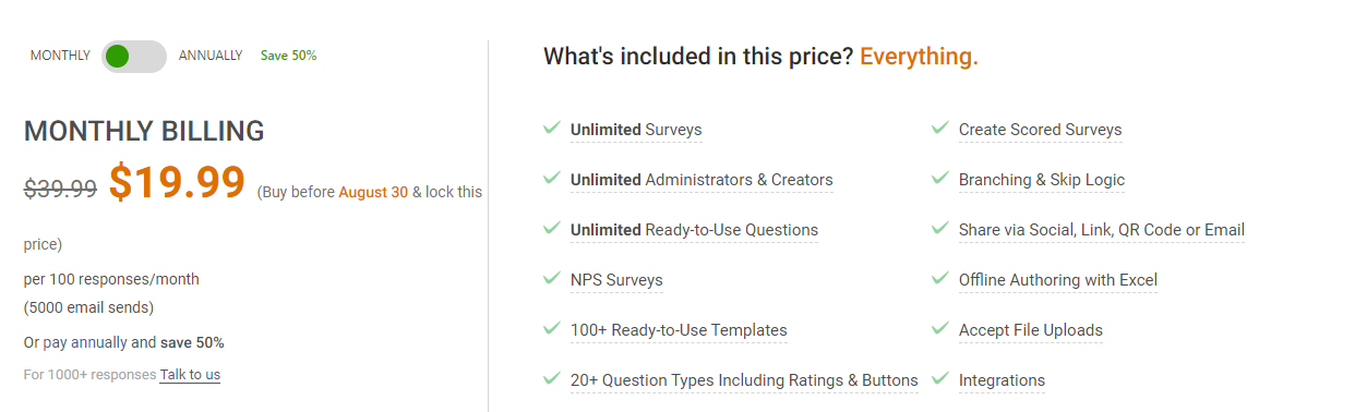 ProProfs Survey Maker pricing