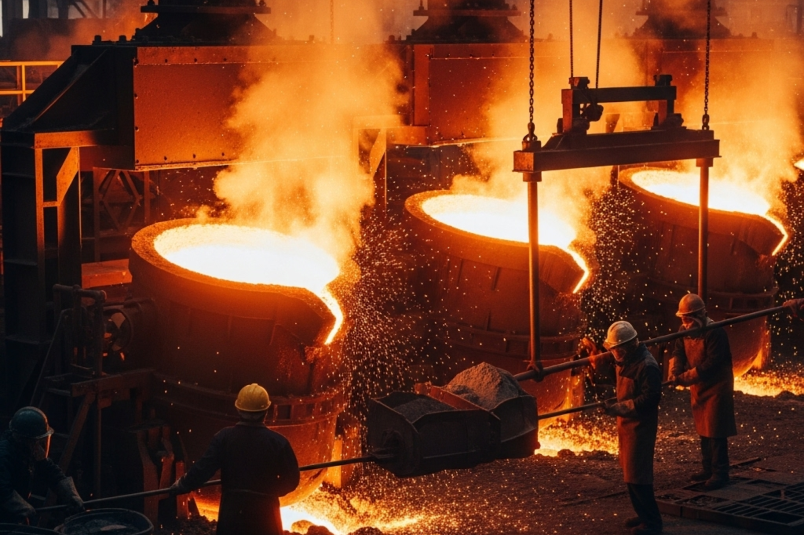 Steel Casting & Alloy Preparation Stage in Manufacturing of Sugar Mill Lotus Rollers 