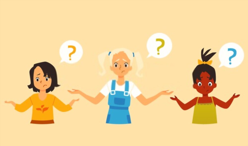 3 girls surrounded by question marks: Tips to improve different types of decision-making skills