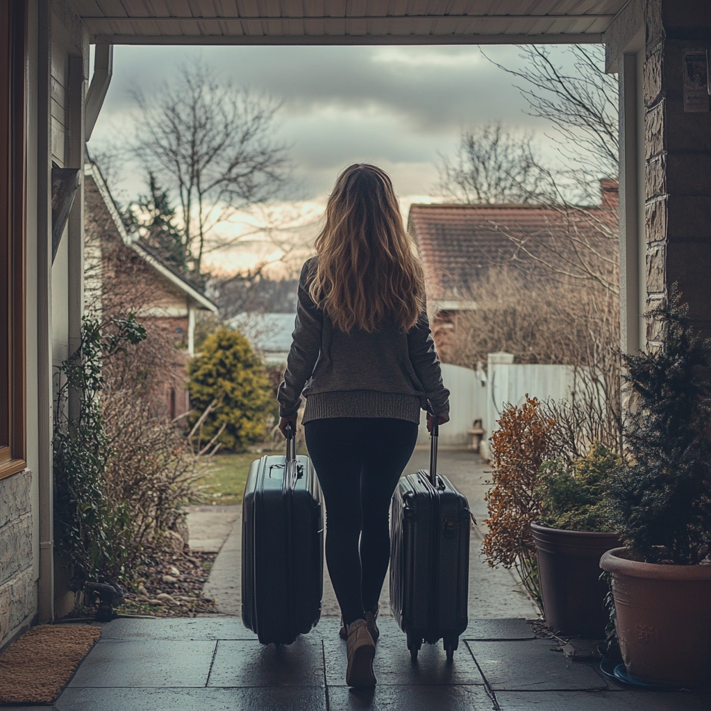 Woman leaving her home | Source: Midjourney