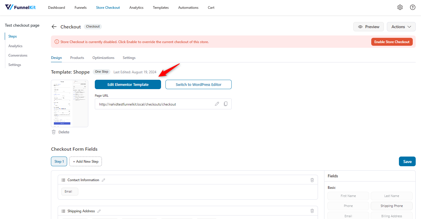 Customizing the checkout page with Elementor