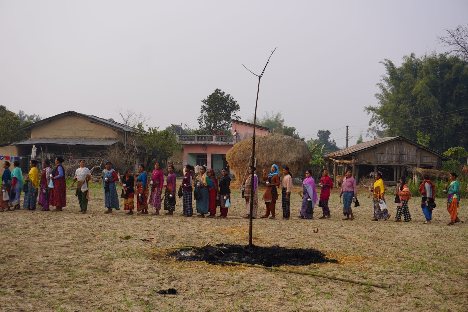 The beginning of Holi in Bhada