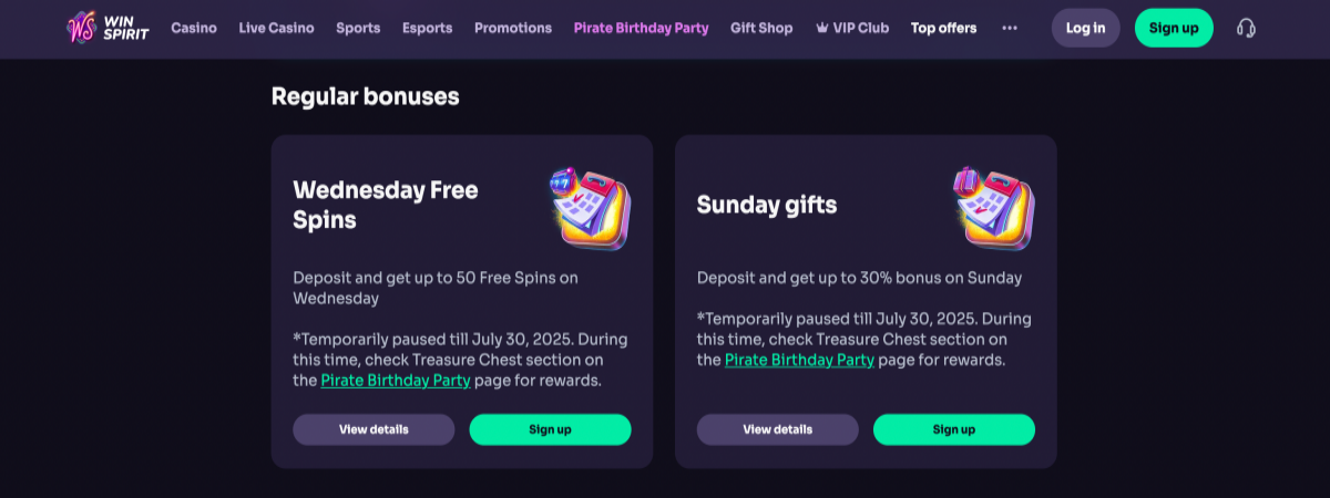 winspirit promo codes for existing players