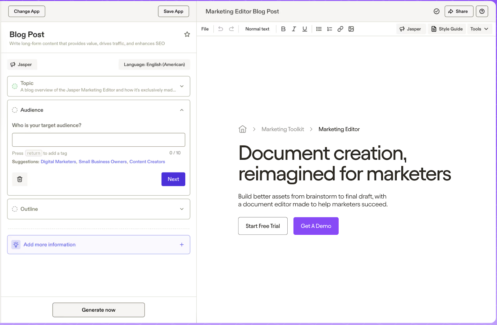 ai social media management tool from jasper