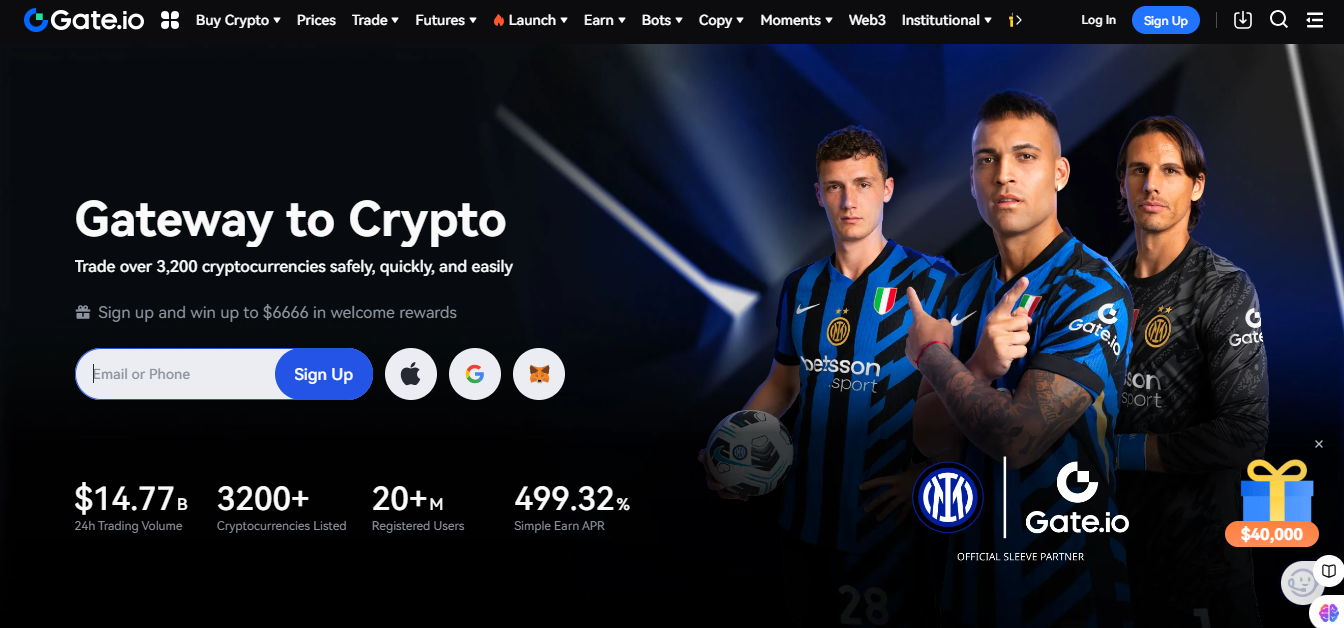 Gate.io homepage