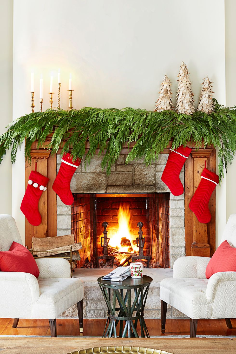 holiday fireplace christmas decoration ideas