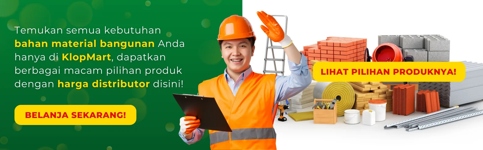 Beli bahan bangunan harga distributor hanya di Klopmart