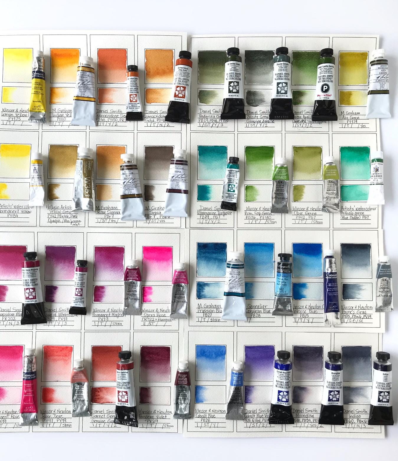 Watercolor paints organization