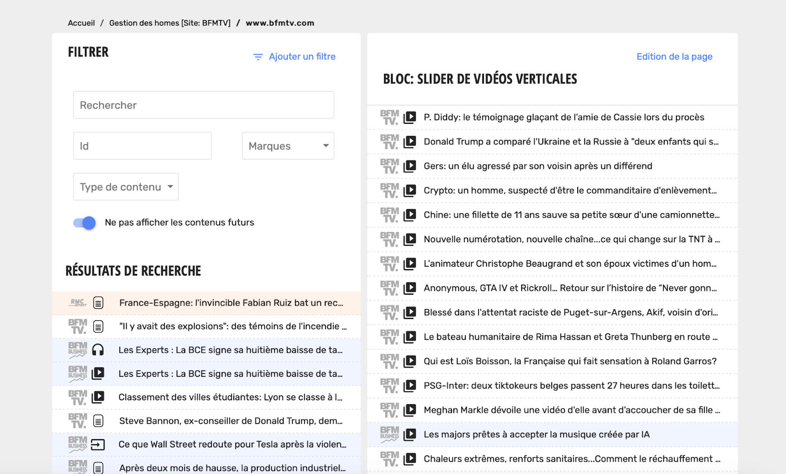 Le backoffice Cleo de BFM