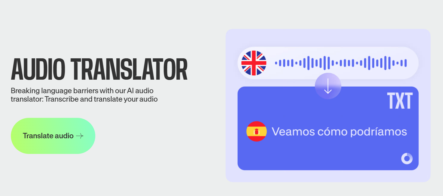 Veed.io AI Audio-to-Text Translator