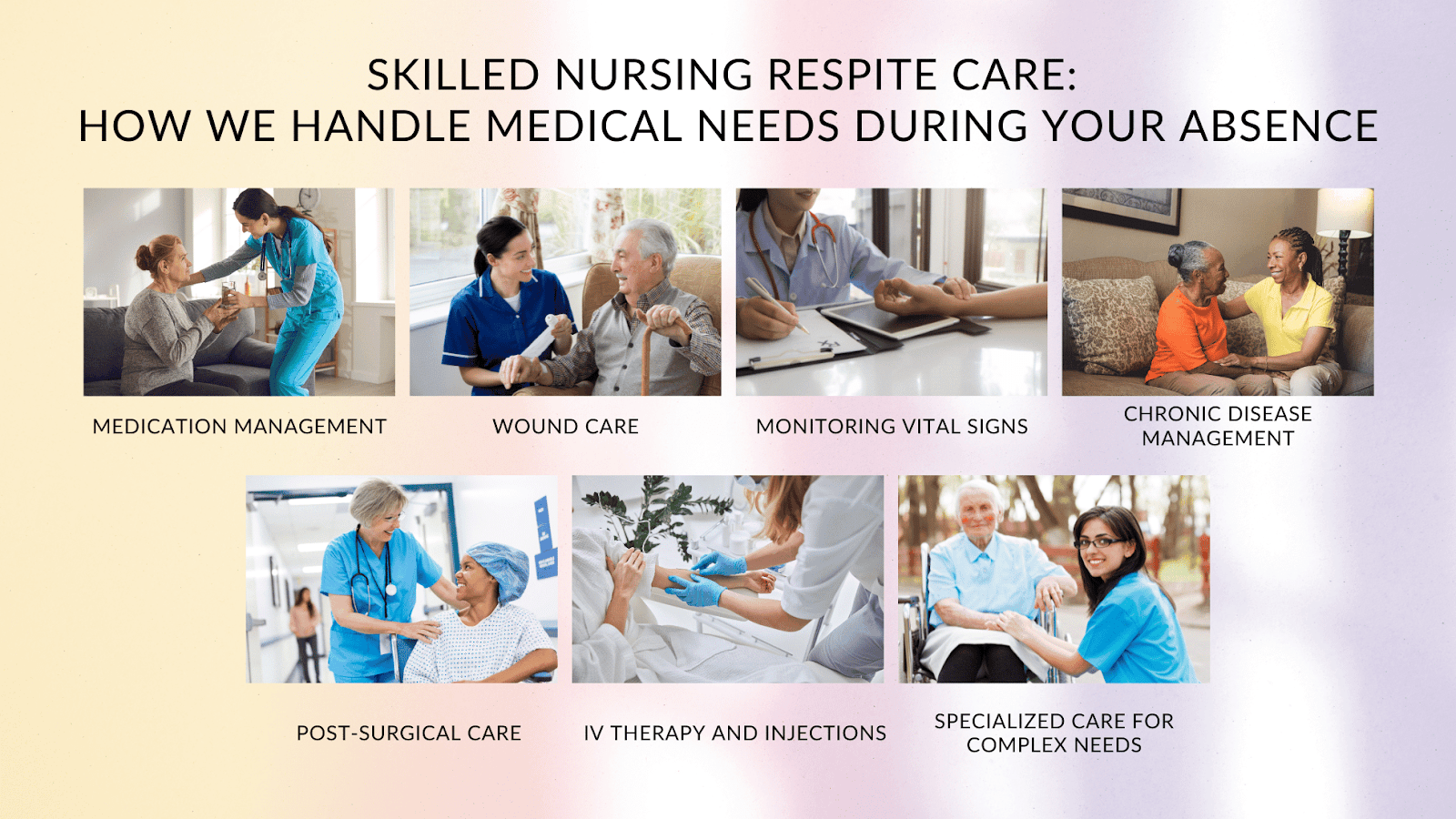 This infographic details how skilled nurses handle medical needs during your absence