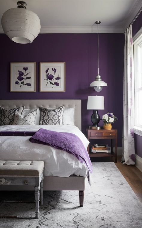 Lavender, Dark Purple and White for Bedroom