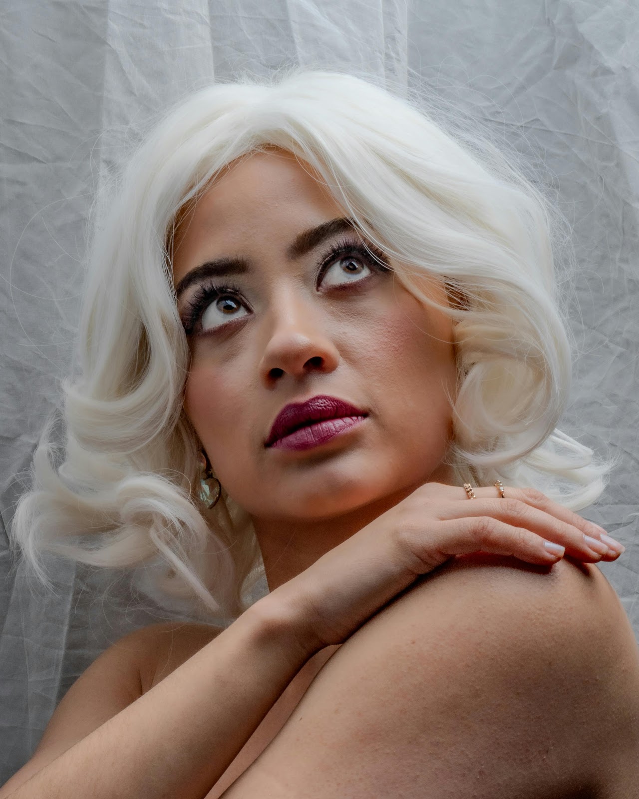 Elegant Portrait of a Woman with Platinum Hair