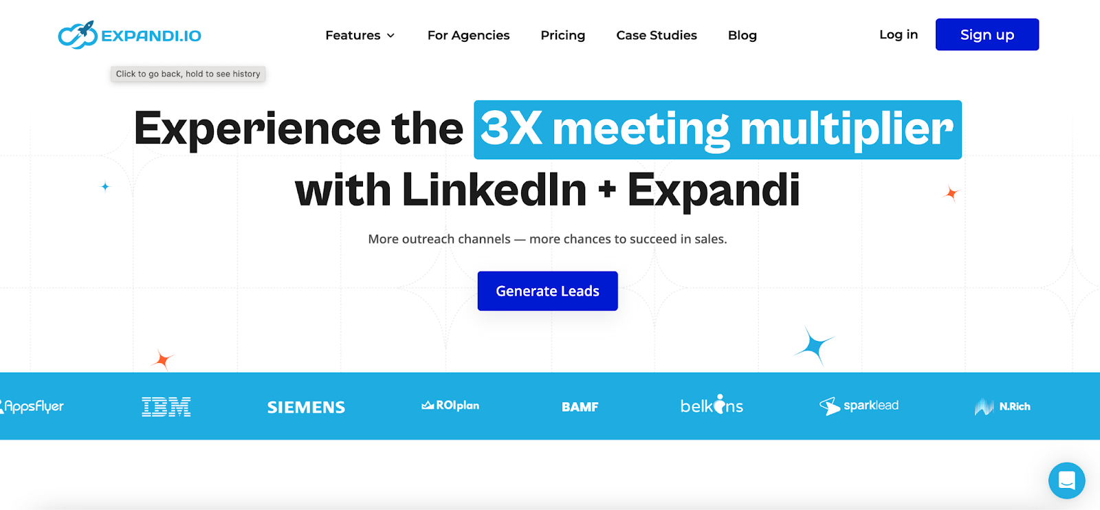 expandi.io landing page