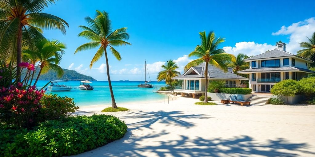 Beachfront properties in Phuket with tropical surroundings.