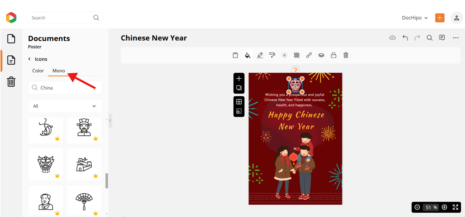 Including Chinese new year icons